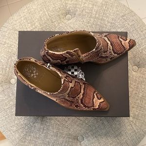 Vince Camuto leather snake embossed ankle boots